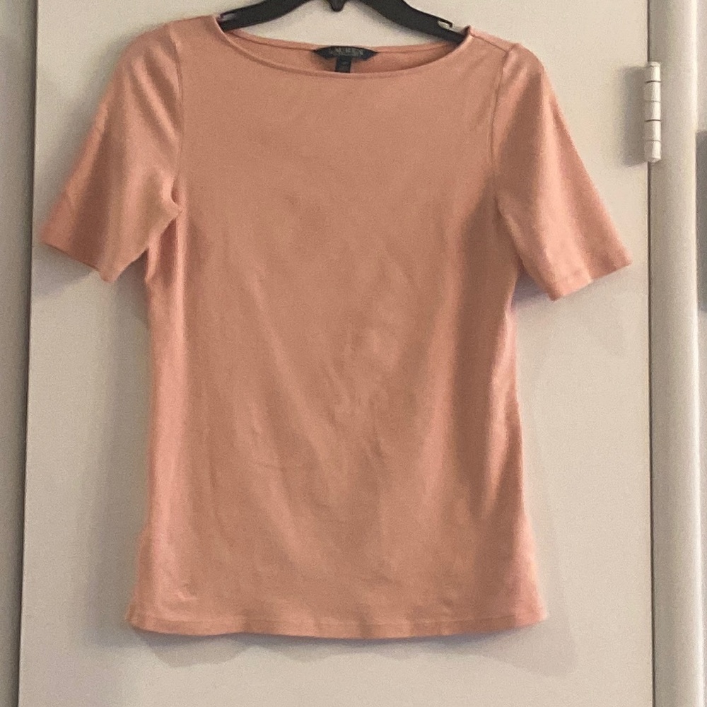 Ralph Lauren cotton / elastane blend 94% cotton boat neck top